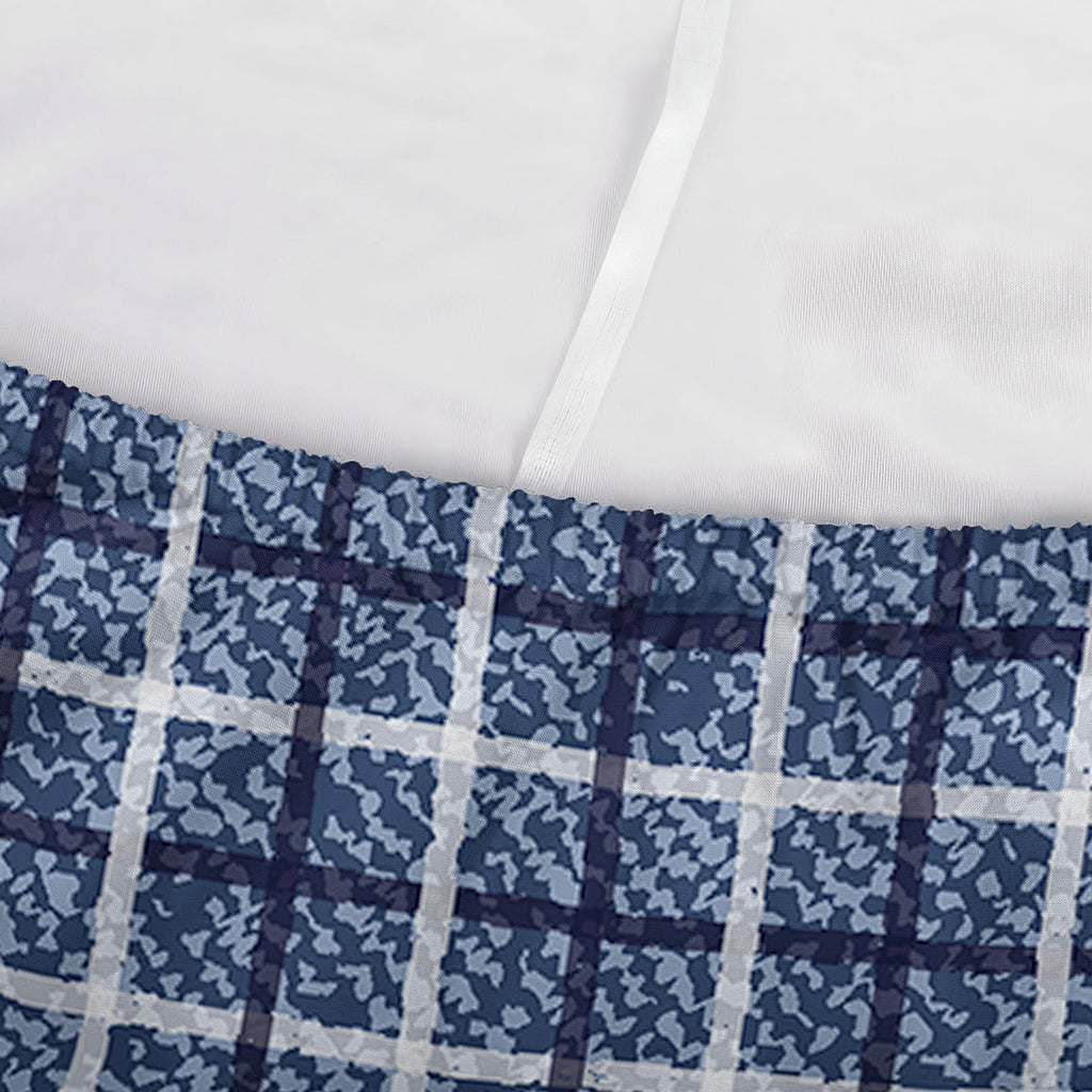 Denim Tattersall Pattern Print Sofa Cover