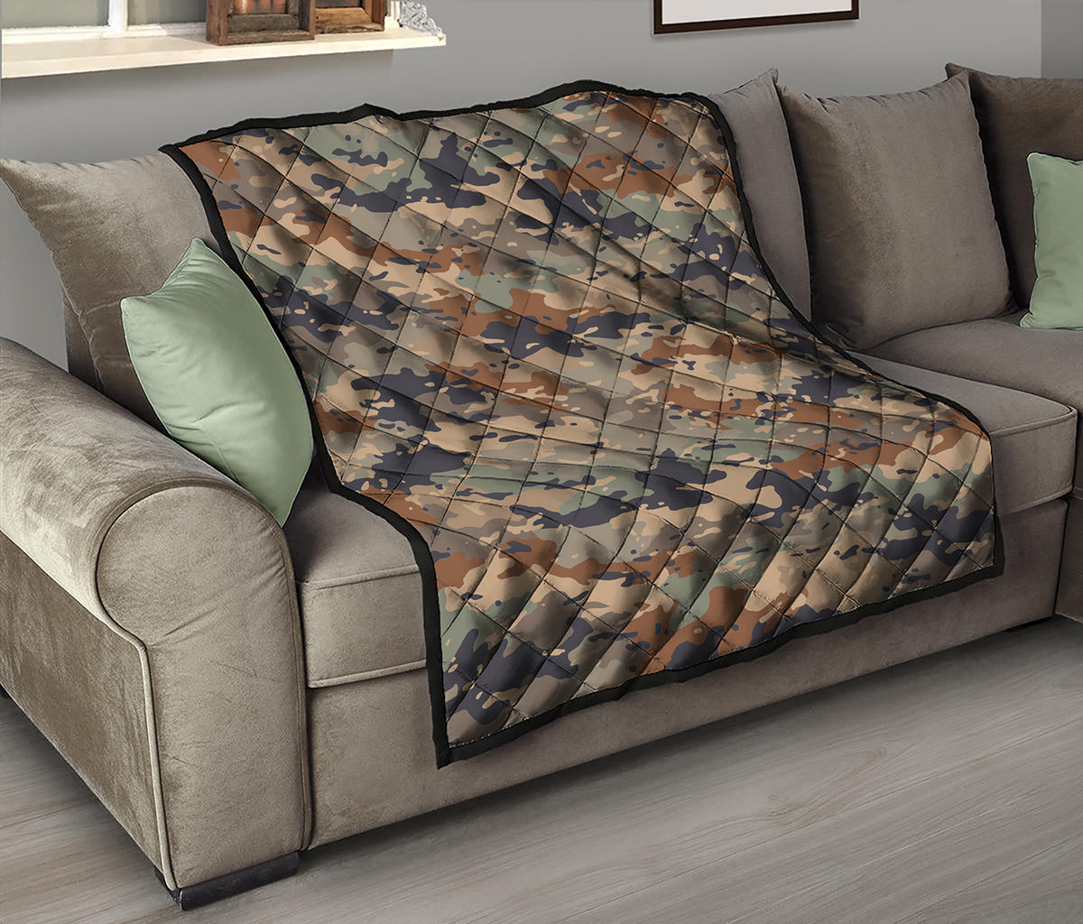Desert Camouflage Print Quilt