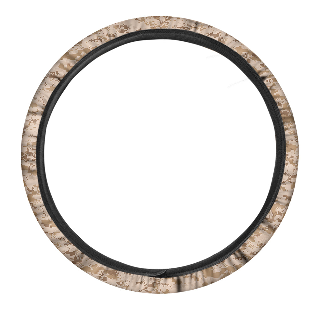 Desert Digital Camo Pattern Print Car Steering Wheel Cover