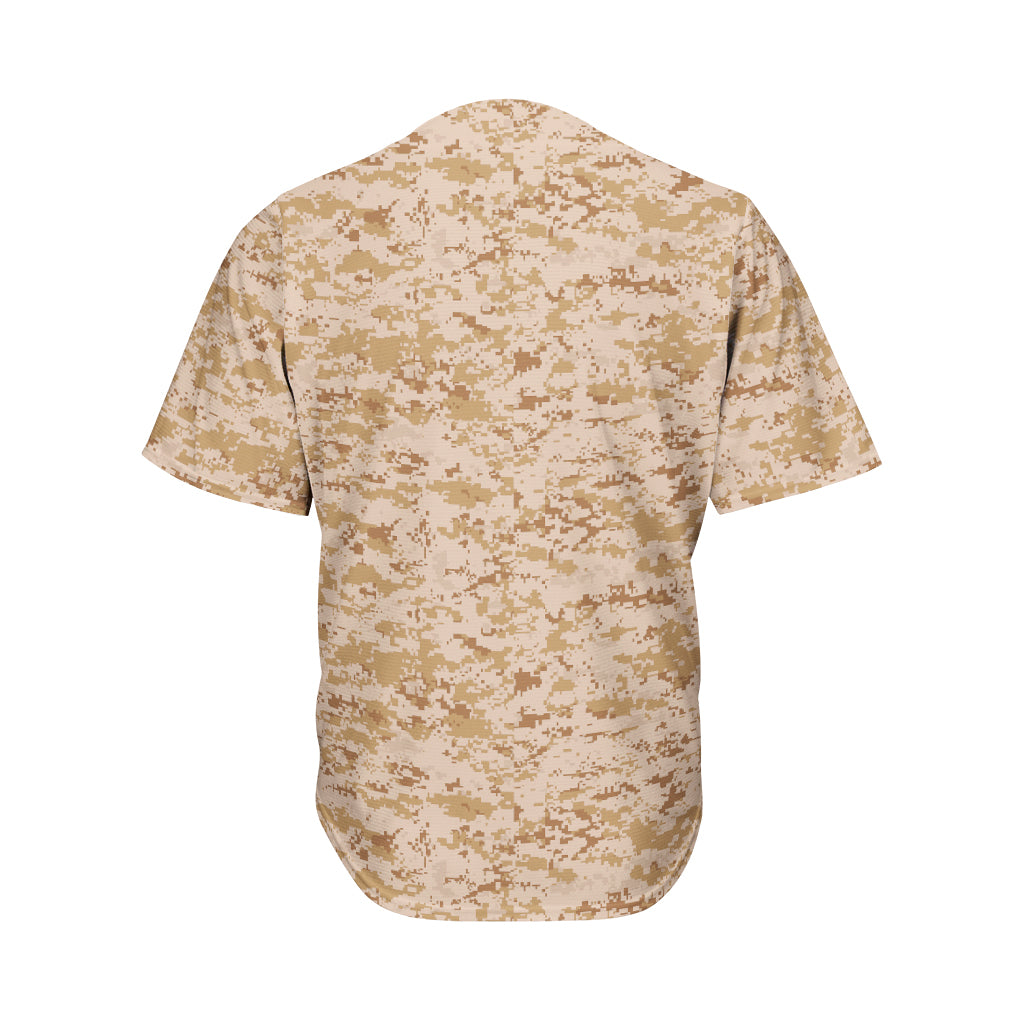 Desert Digital Camo Pattern Print Men's Baseball Jersey