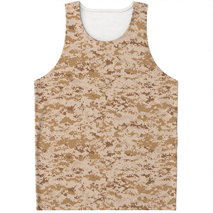 Desert Digital Camo Pattern Print Men's Tank Top