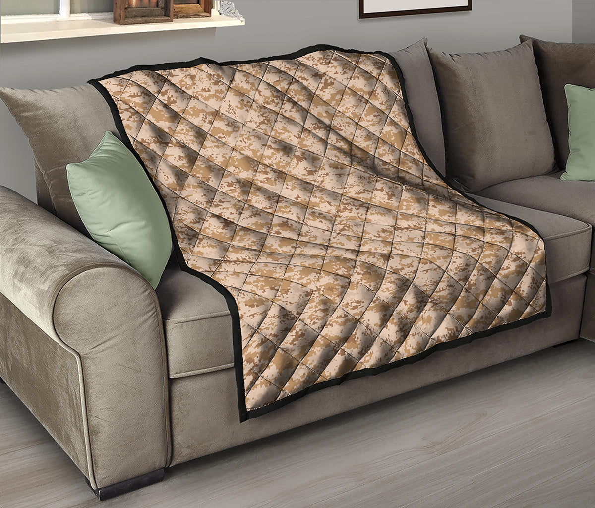 Desert Digital Camo Pattern Print Quilt