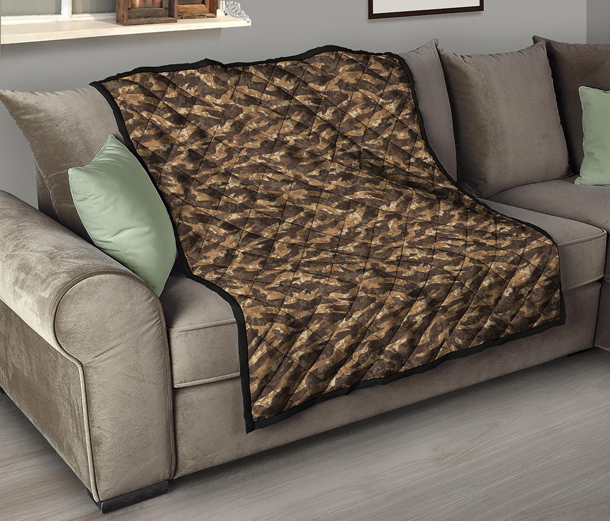 Desert Tiger Stripe Camouflage Print Quilt