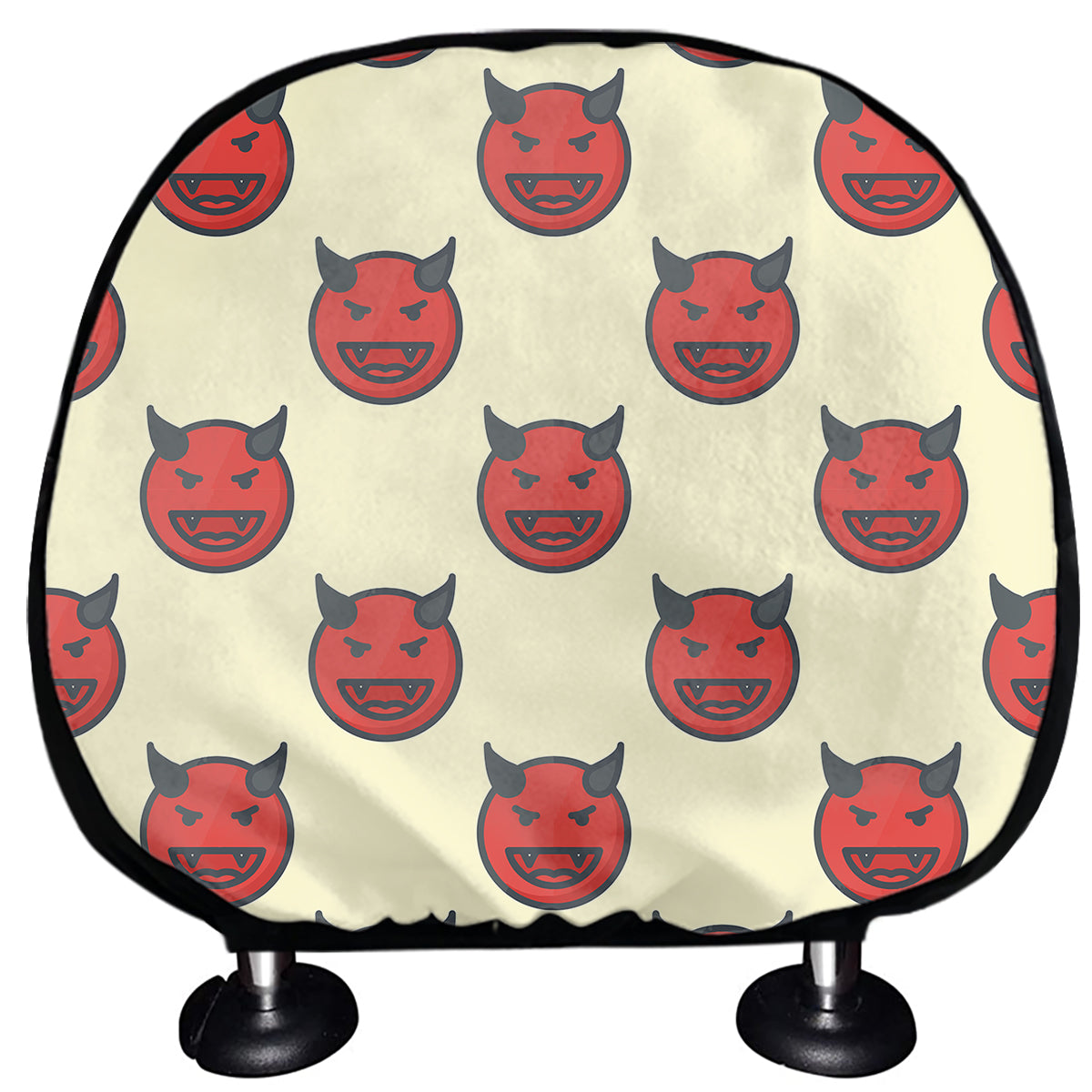 Devil Emoji Pattern Print Car Headrest Covers
