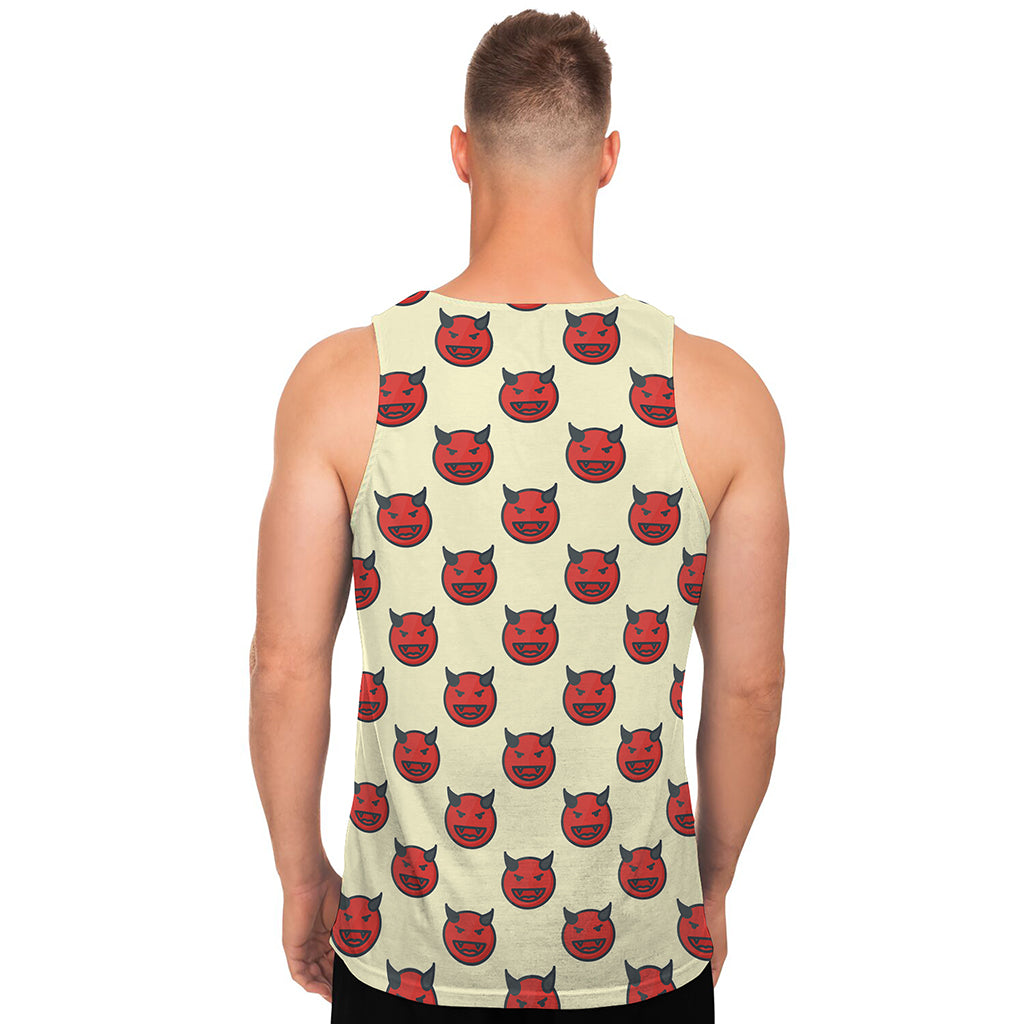 Devil Emoji Pattern Print Men's Tank Top