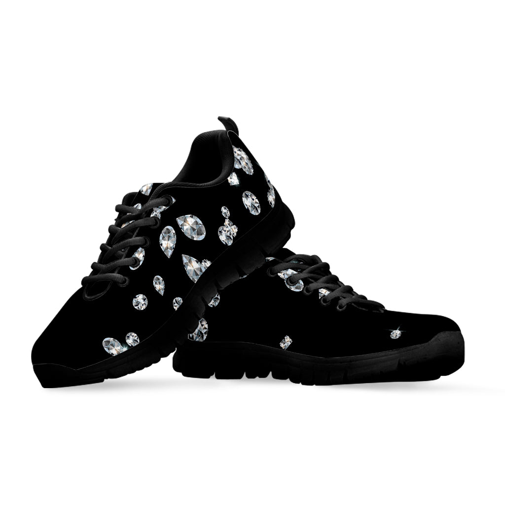 Diamond Gems Print Black Sneakers