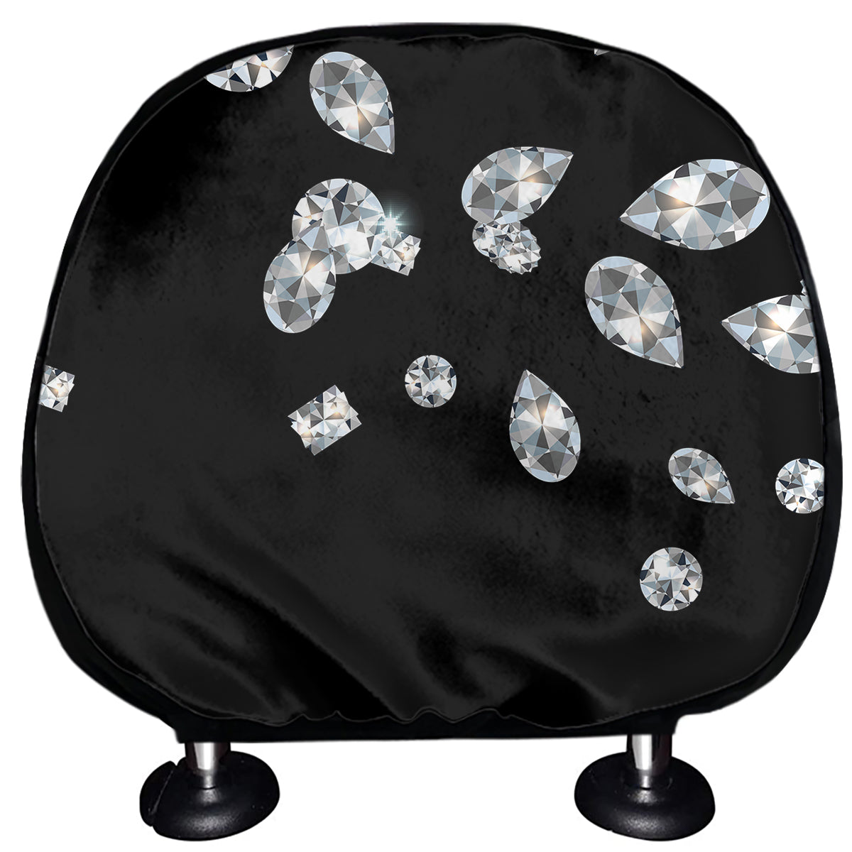 Diamond Gems Print Car Headrest Covers