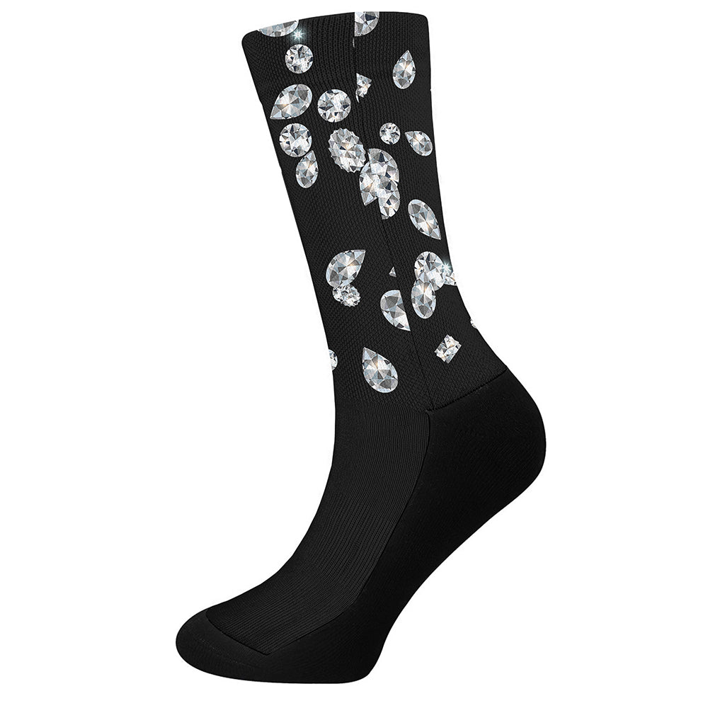 Diamond Gems Print Crew Socks