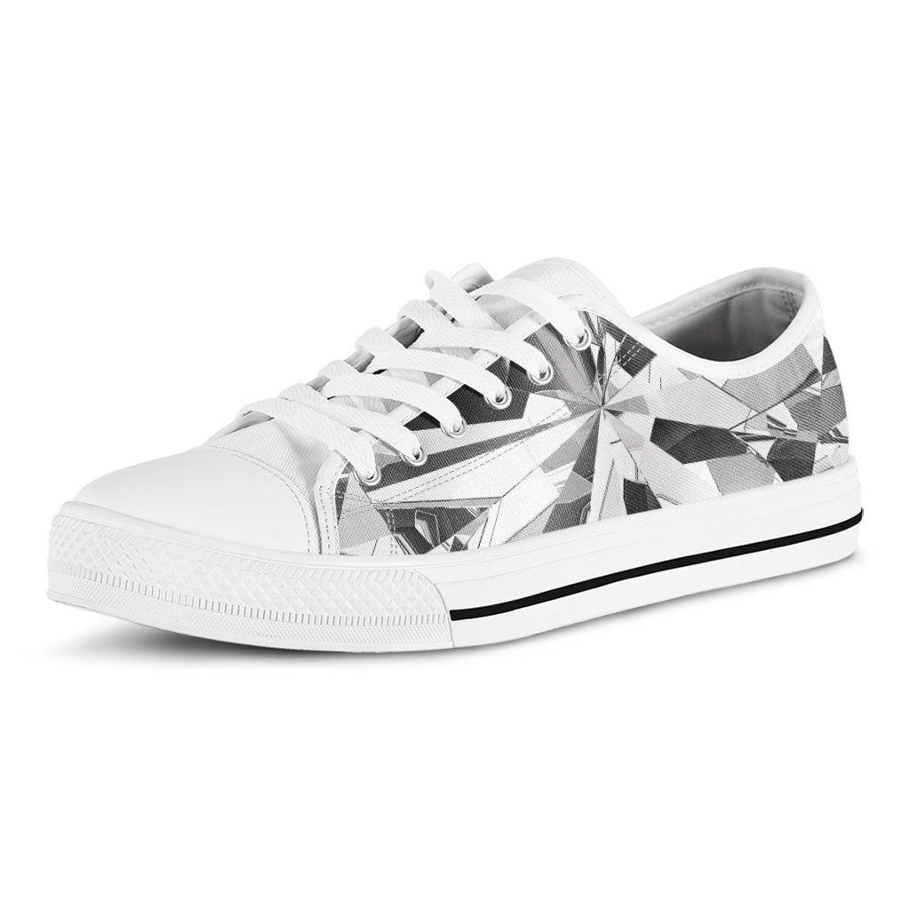 Diamond Print White Low Top Shoes