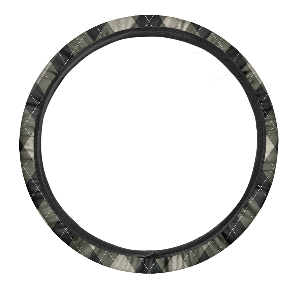 Diamond Shapes Argyle Pattern Print Car Steering Wheel Cover