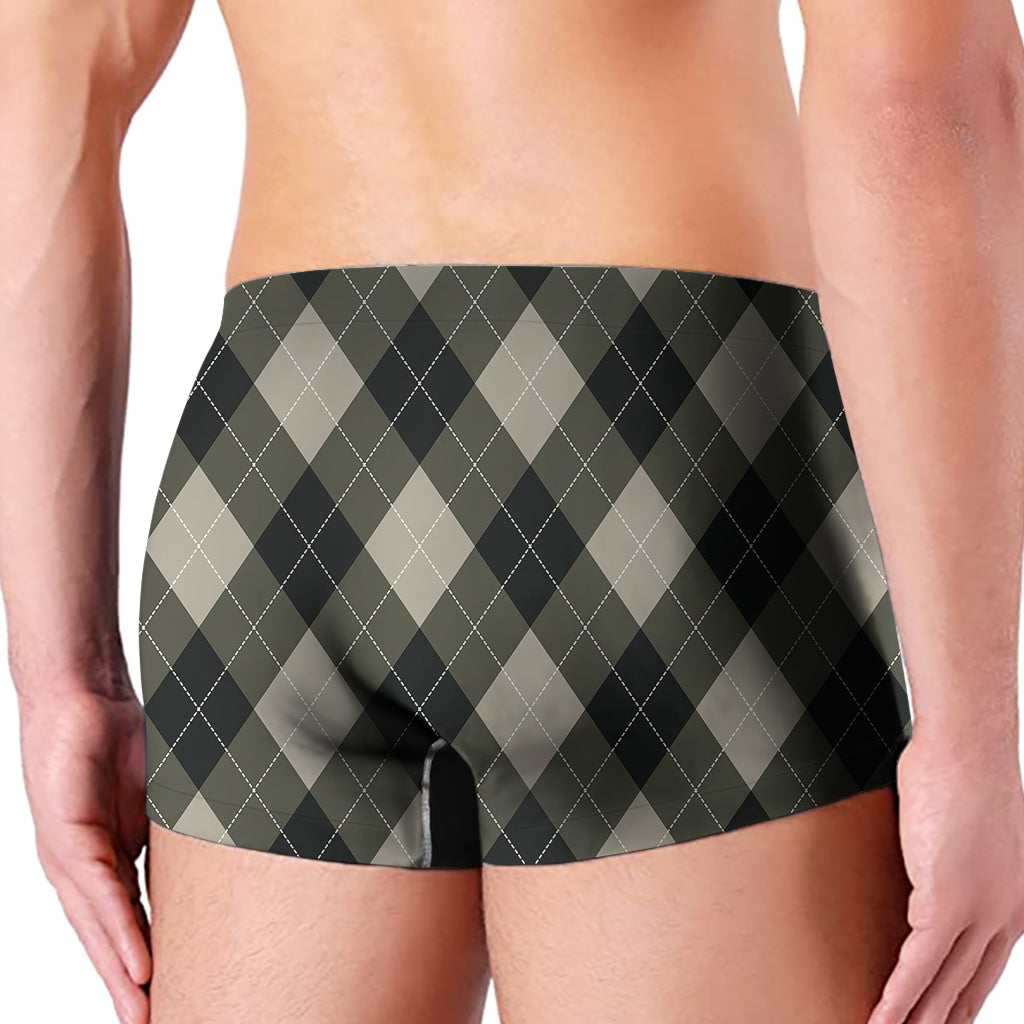 Diamond Shapes Argyle Pattern Print Men's Boxer Briefs