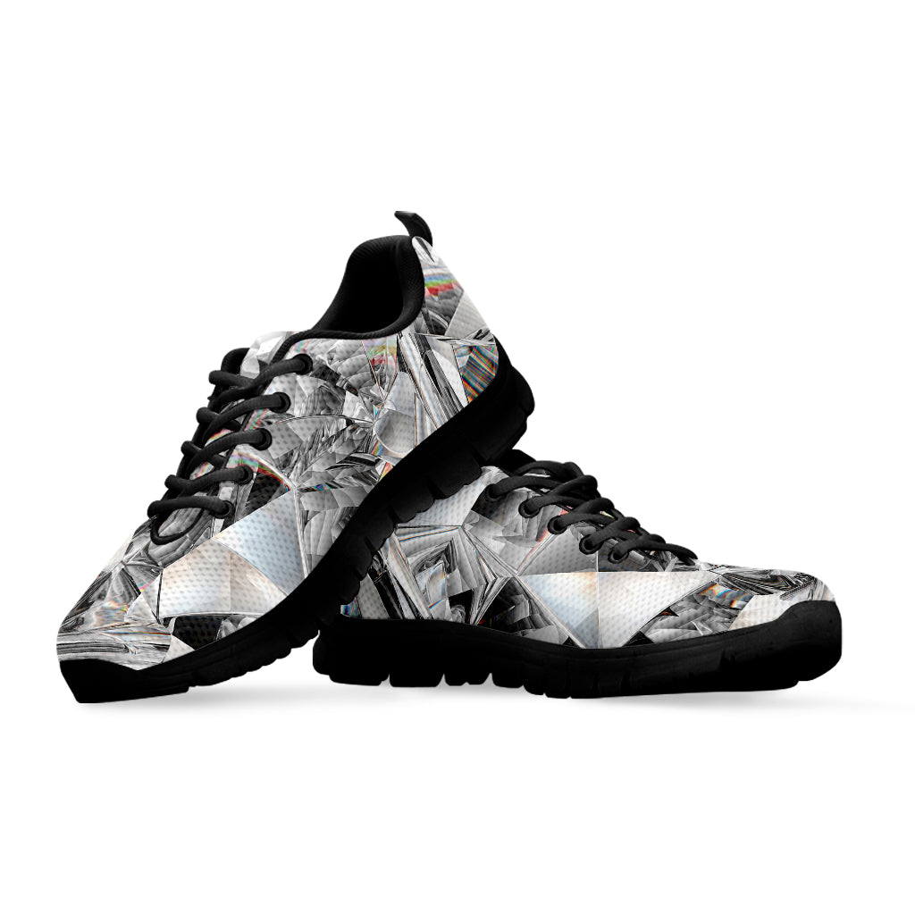 Diamond Texture Print Black Sneakers