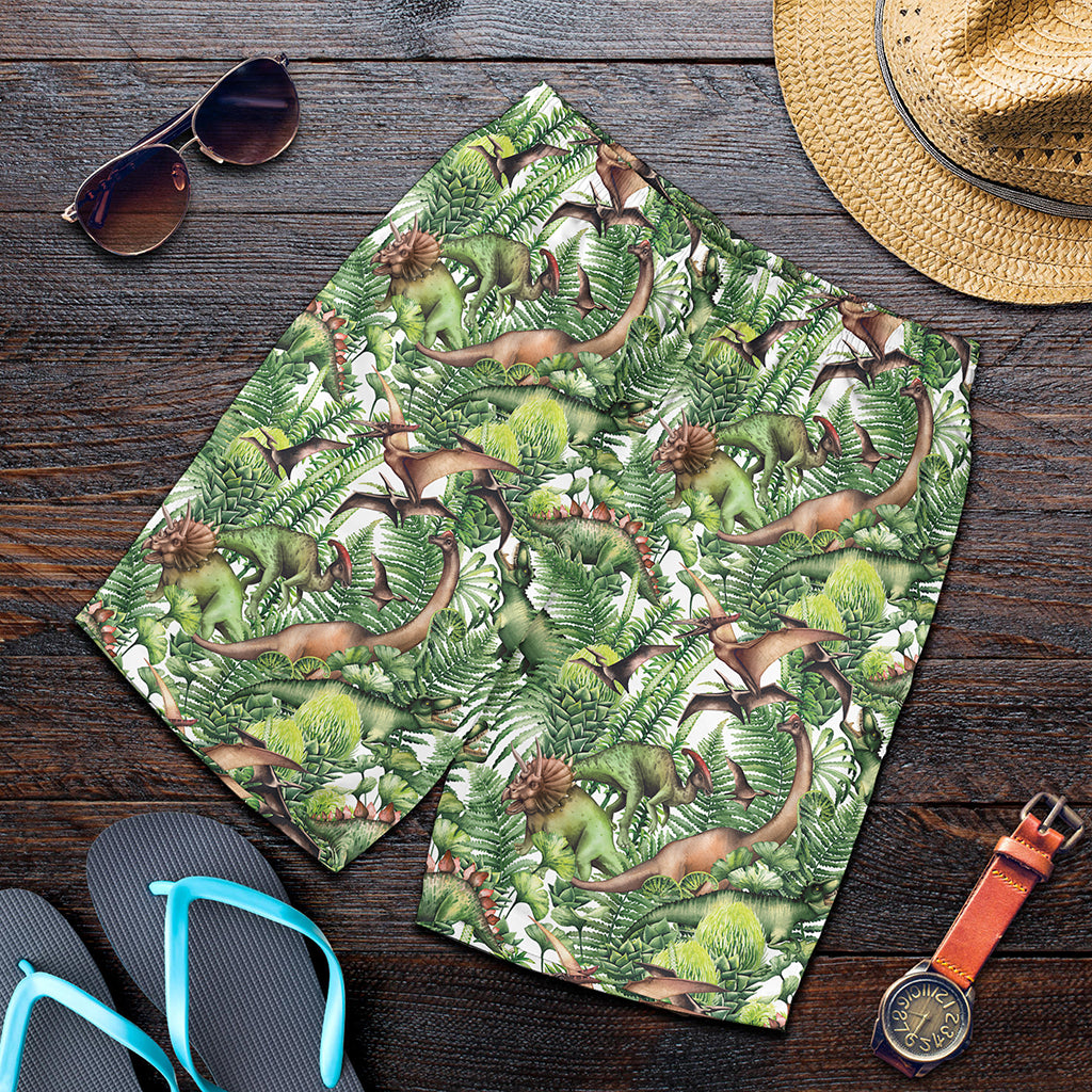 Dinosaur And Prehistoric Plants Print Men's Shorts