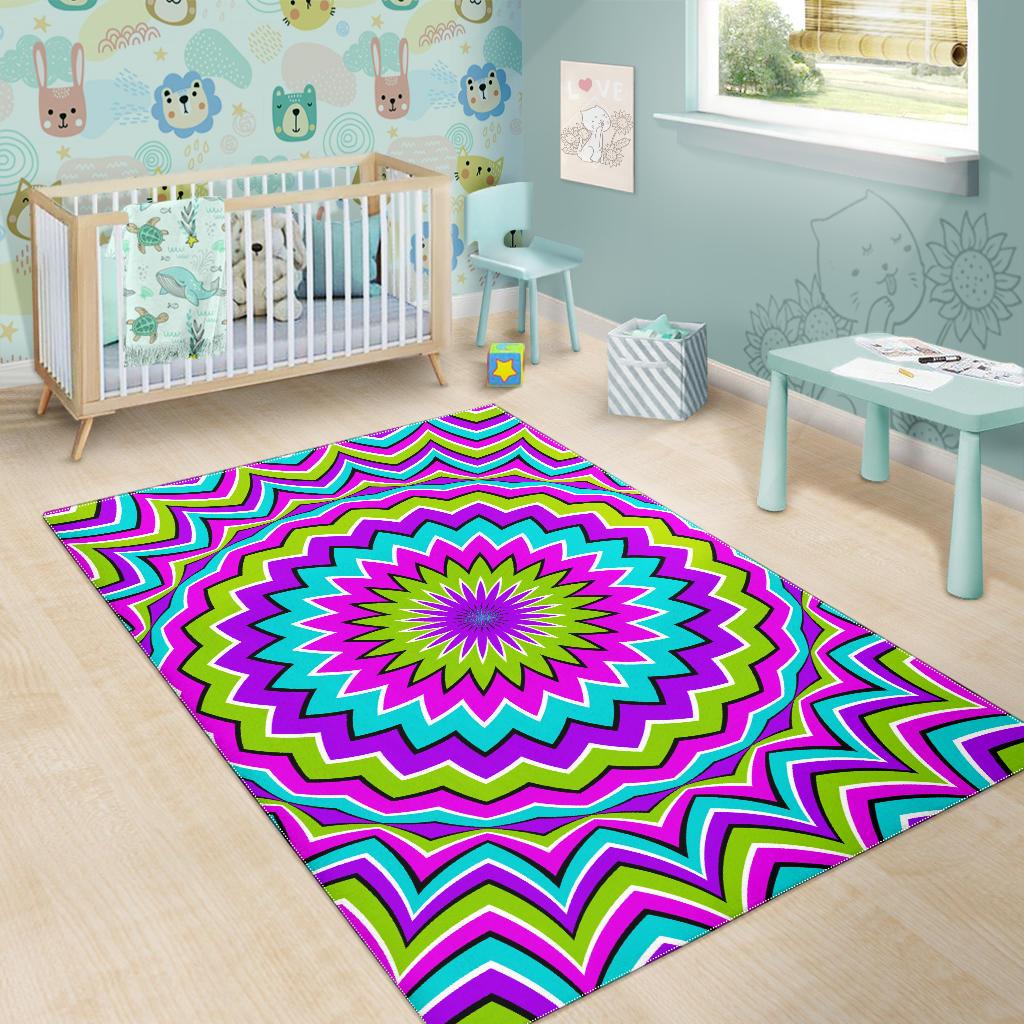 Dizzy Circle Moving Optical Illusion Area Rug GearFrost