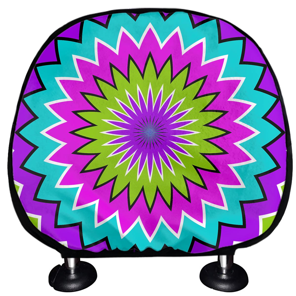 Dizzy Circle Moving Optical Illusion Car Headrest Covers
