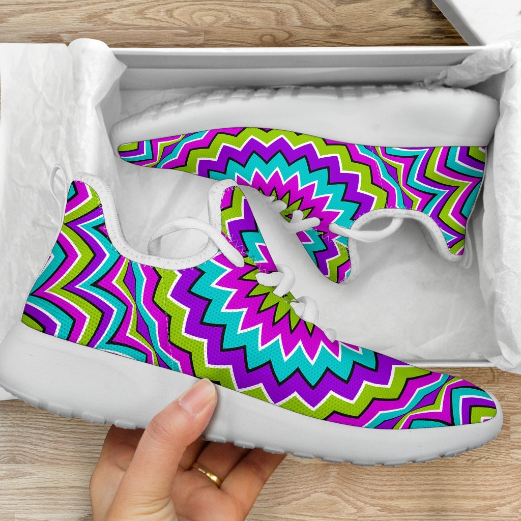 Dizzy Circle Moving Optical Illusion Mesh Knit Shoes GearFrost