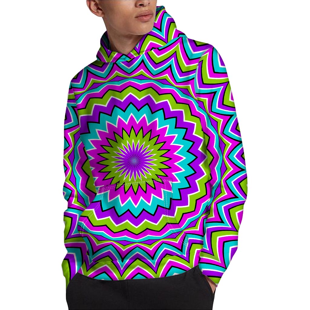 Dizzy Circle Moving Optical Illusion Pullover Hoodie
