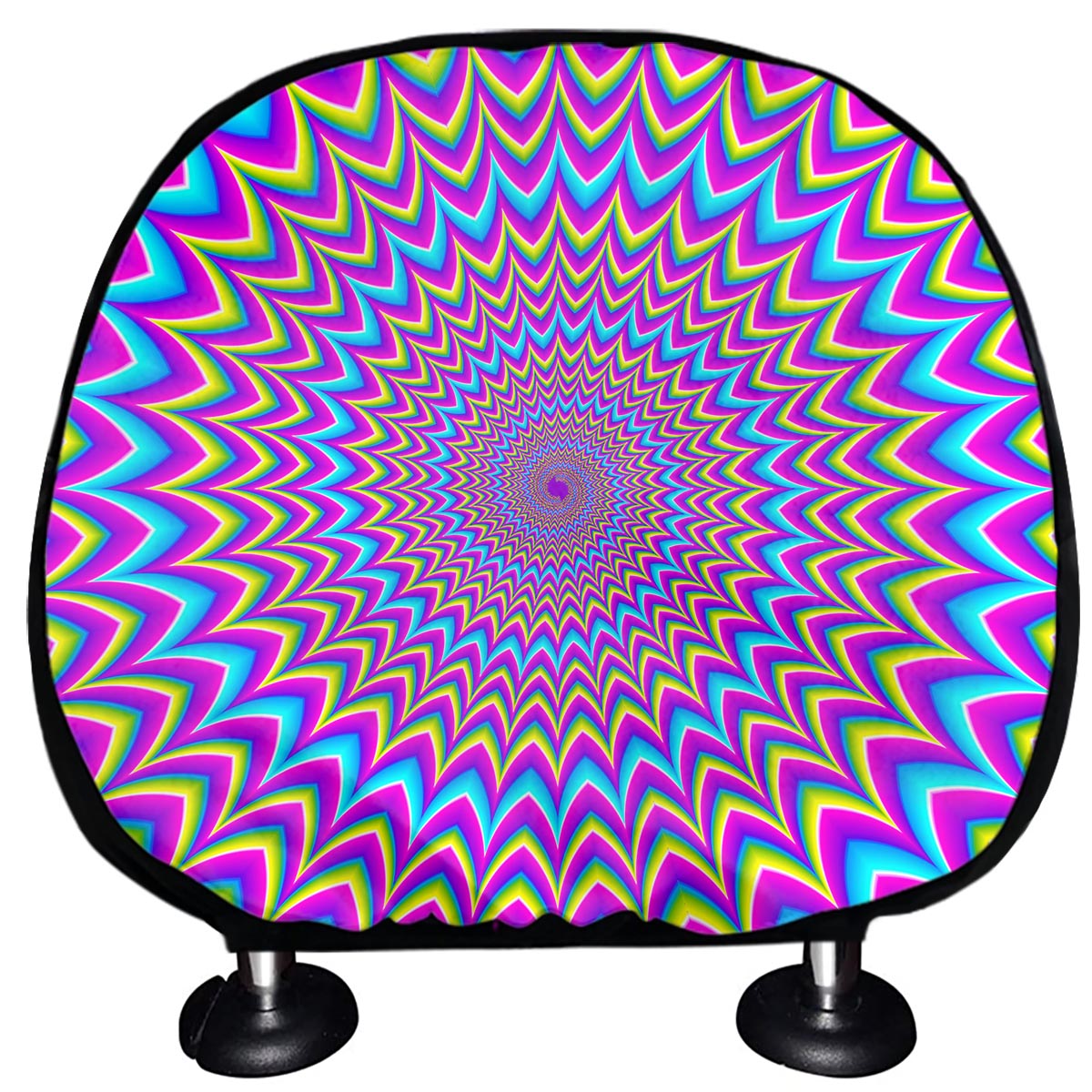 Dizzy Spiral Moving Optical Illusion Car Headrest Covers