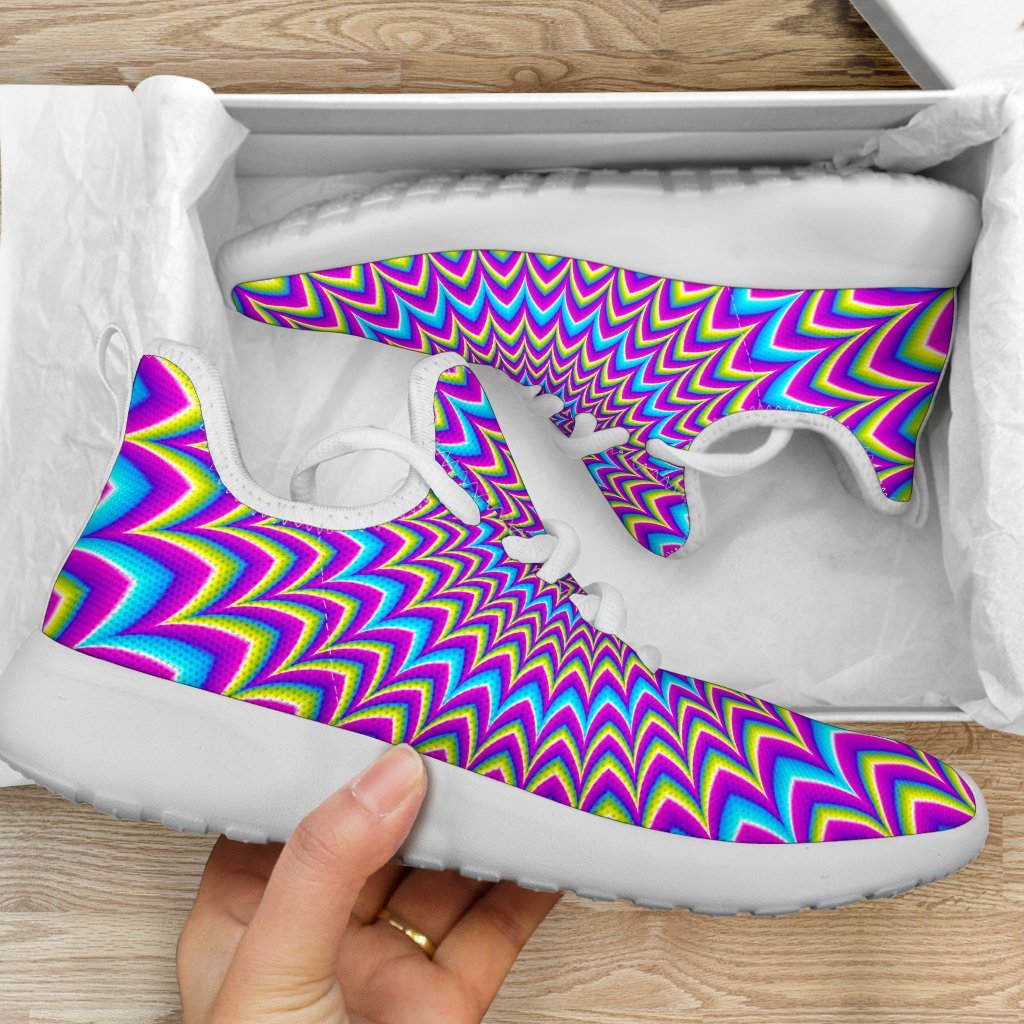 Dizzy Spiral Moving Optical Illusion Mesh Knit Shoes GearFrost