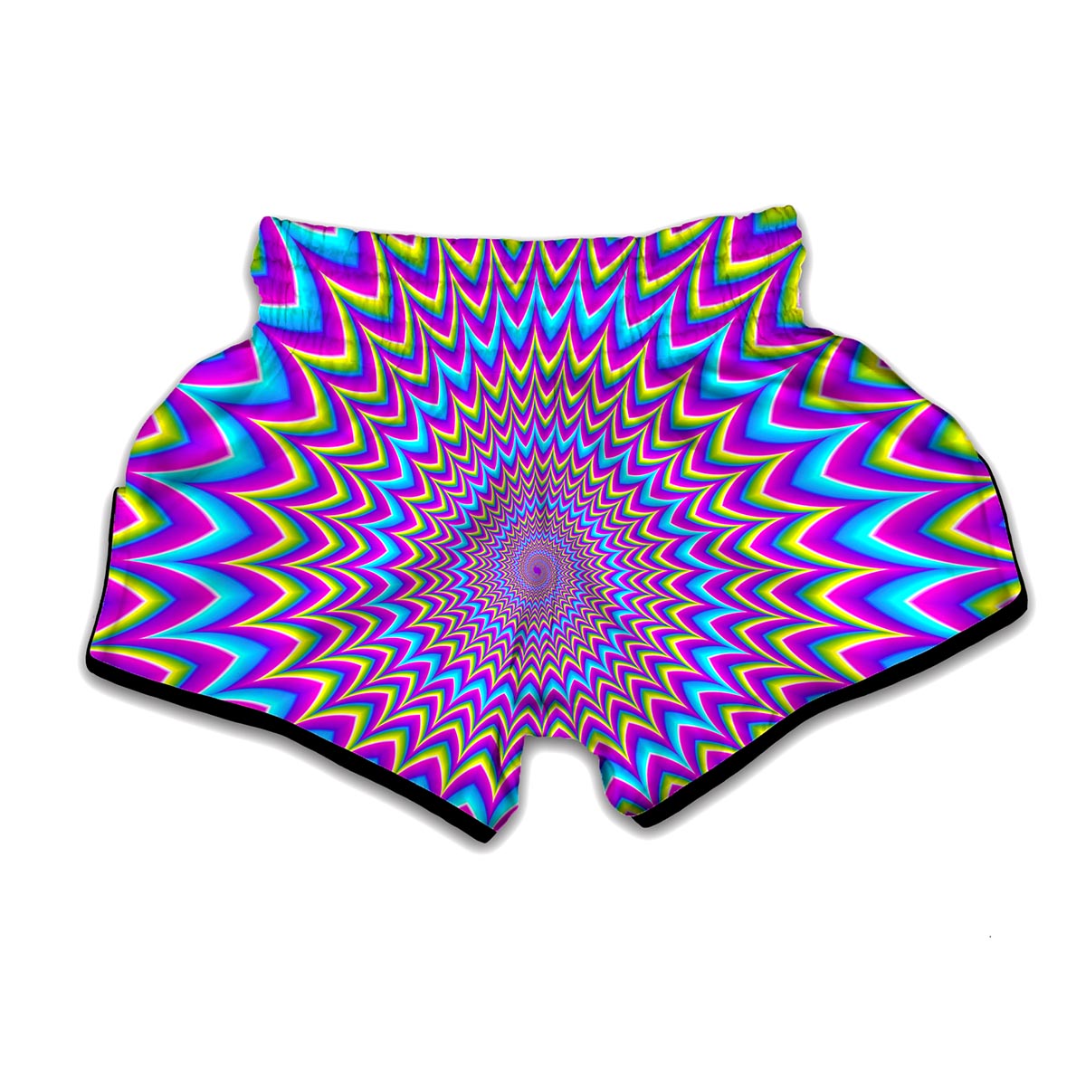 Dizzy Spiral Moving Optical Illusion Muay Thai Boxing Shorts