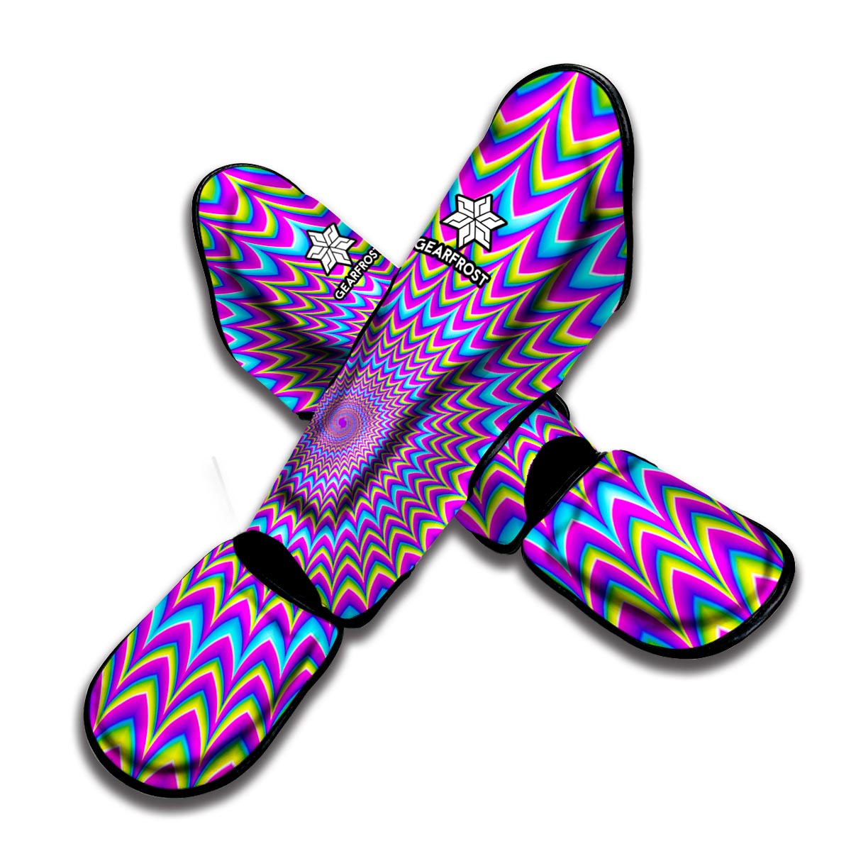 Dizzy Spiral Moving Optical Illusion Muay Thai Shin Guard