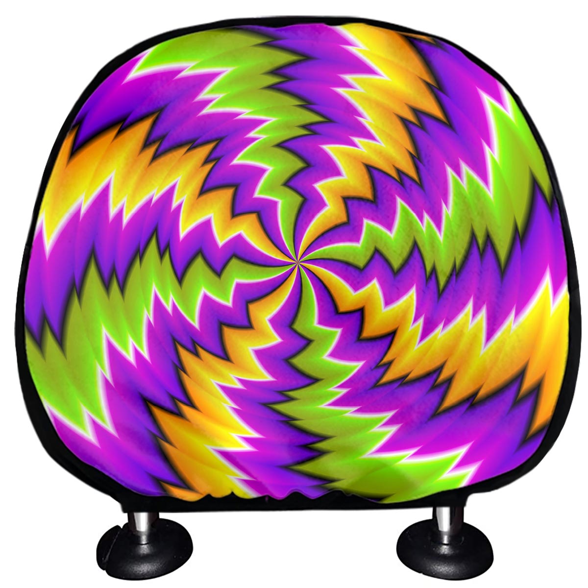 Dizzy Vortex Moving Optical Illusion Car Headrest Covers