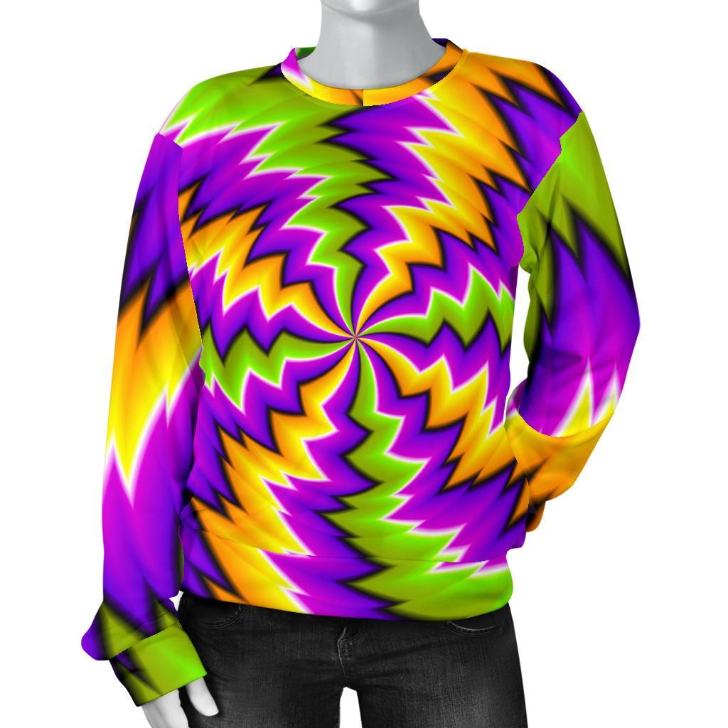 Dizzy Vortex Moving Optical Illusion Women's Crewneck Sweatshirt GearFrost