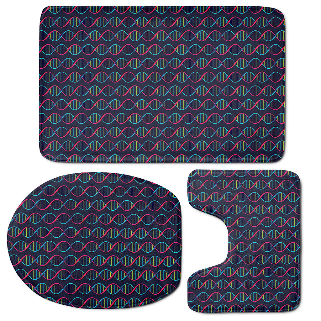 DNA Helix Pattern Print 3 Piece Bath Mat Set