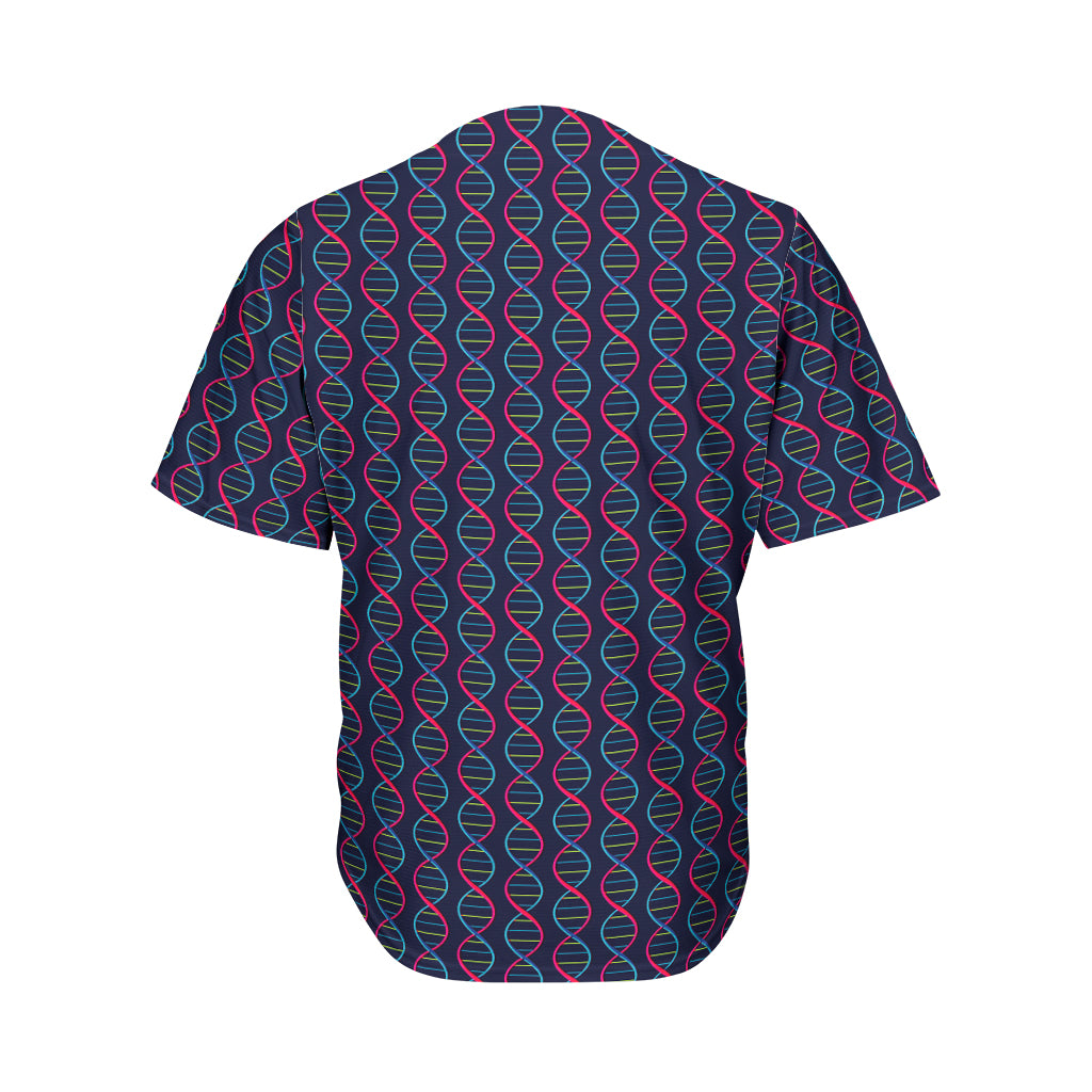 DNA Helix Pattern Print Men's Baseball Jersey
