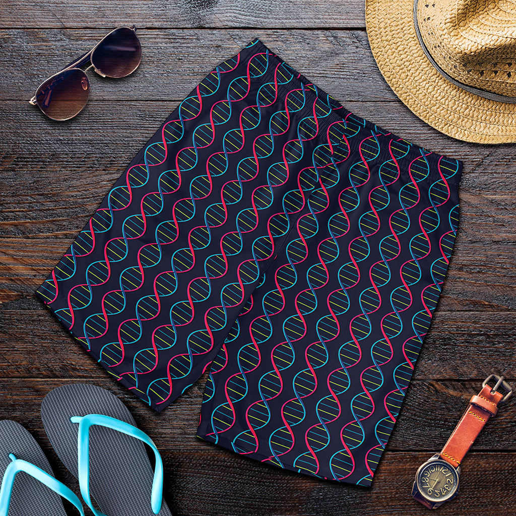DNA Helix Pattern Print Men's Shorts