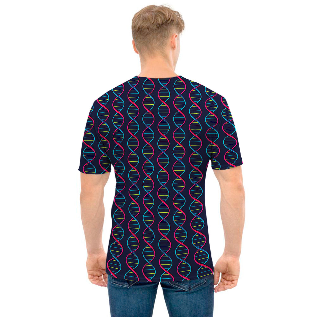 DNA Helix Pattern Print Men's T-Shirt