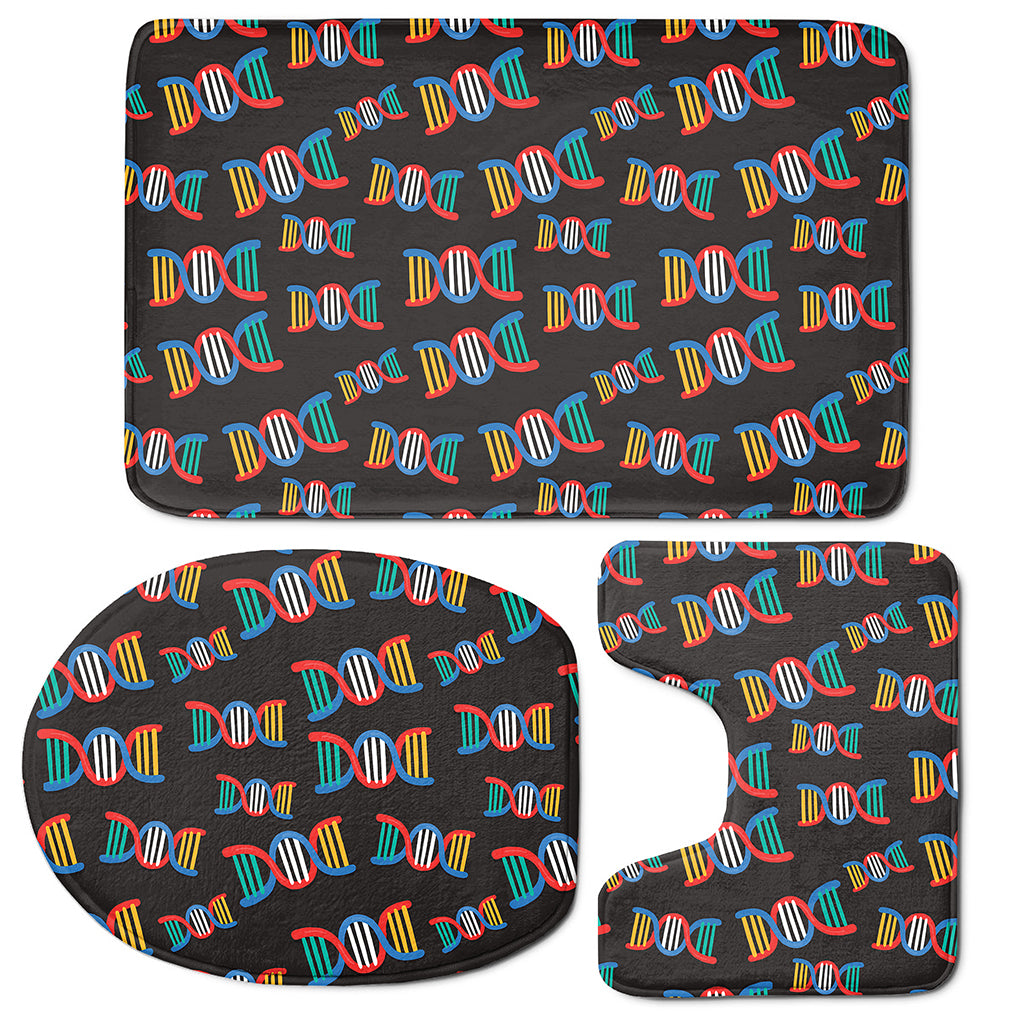 DNA Strands Pattern Print 3 Piece Bath Mat Set