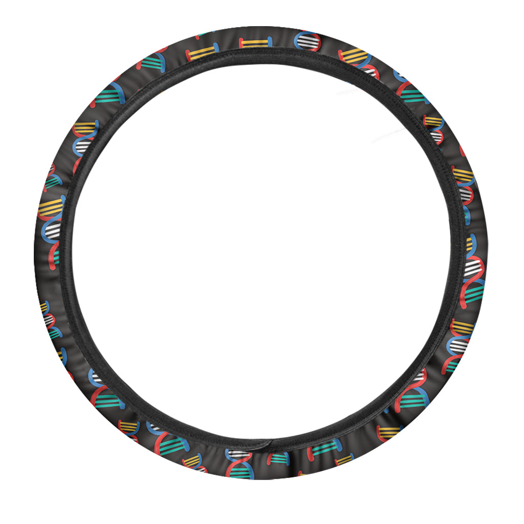 DNA Strands Pattern Print Car Steering Wheel Cover