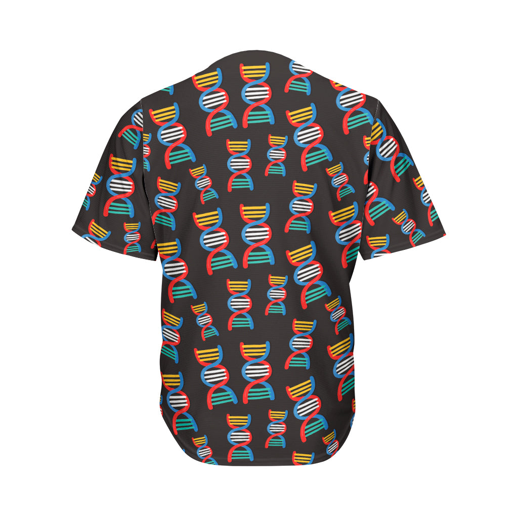 DNA Strands Pattern Print Men's Baseball Jersey