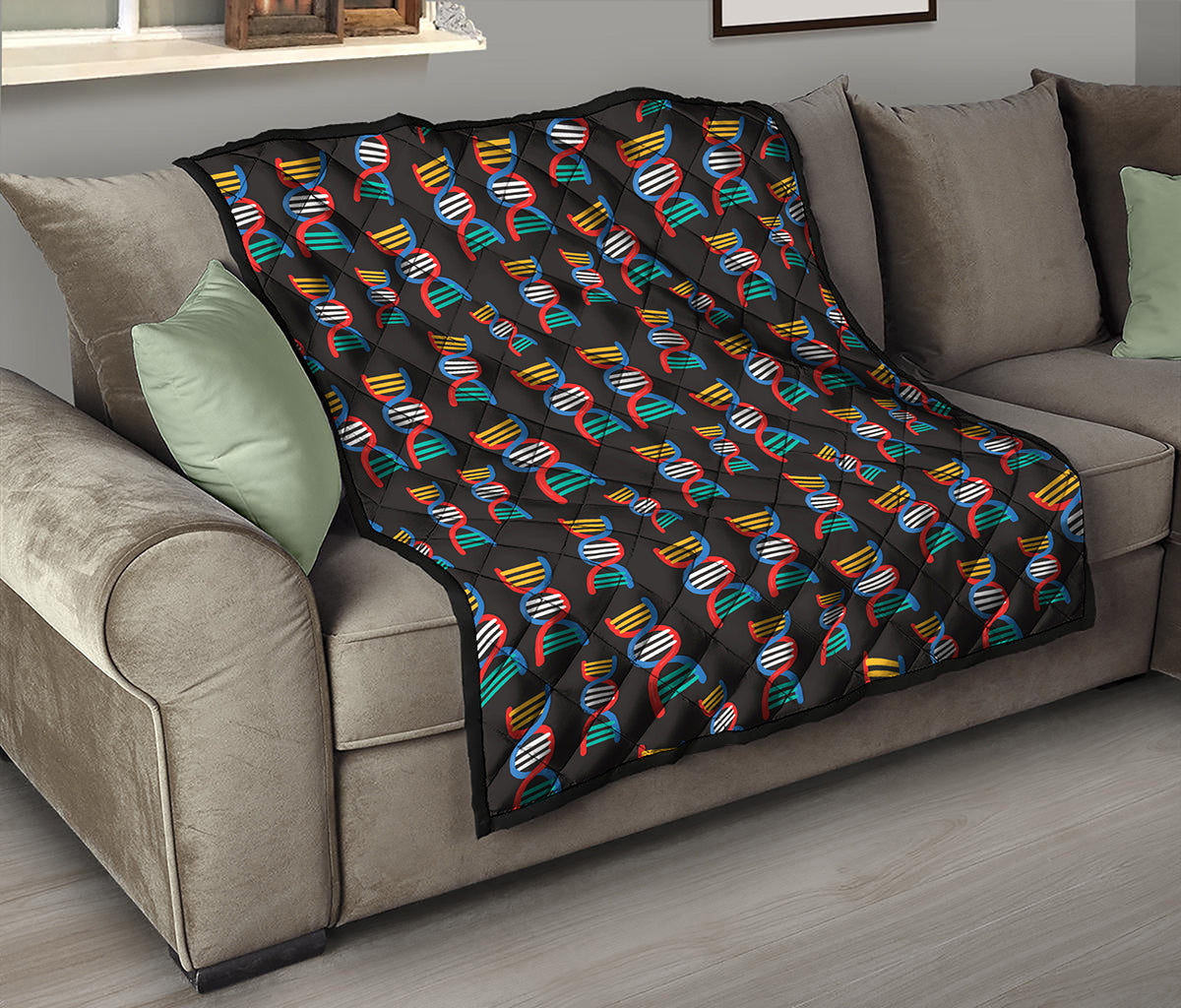 DNA Strands Pattern Print Quilt