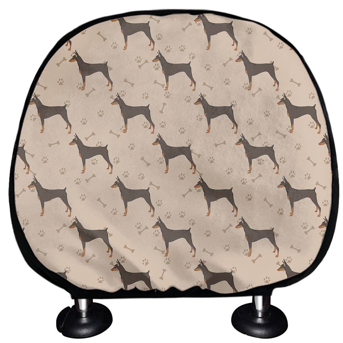 Doberman Pinscher Pattern Print Car Headrest Covers
