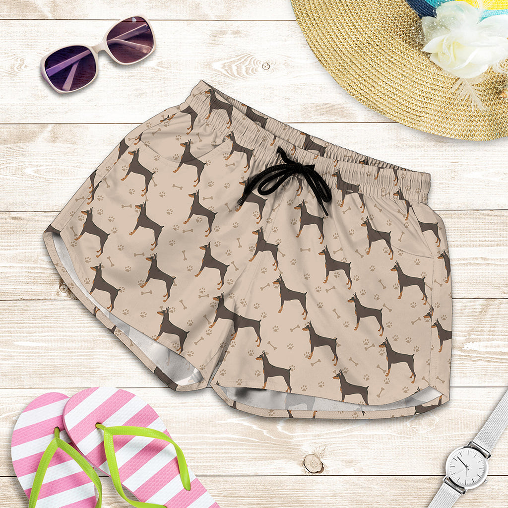 Doberman Pinscher Pattern Print Women's Shorts