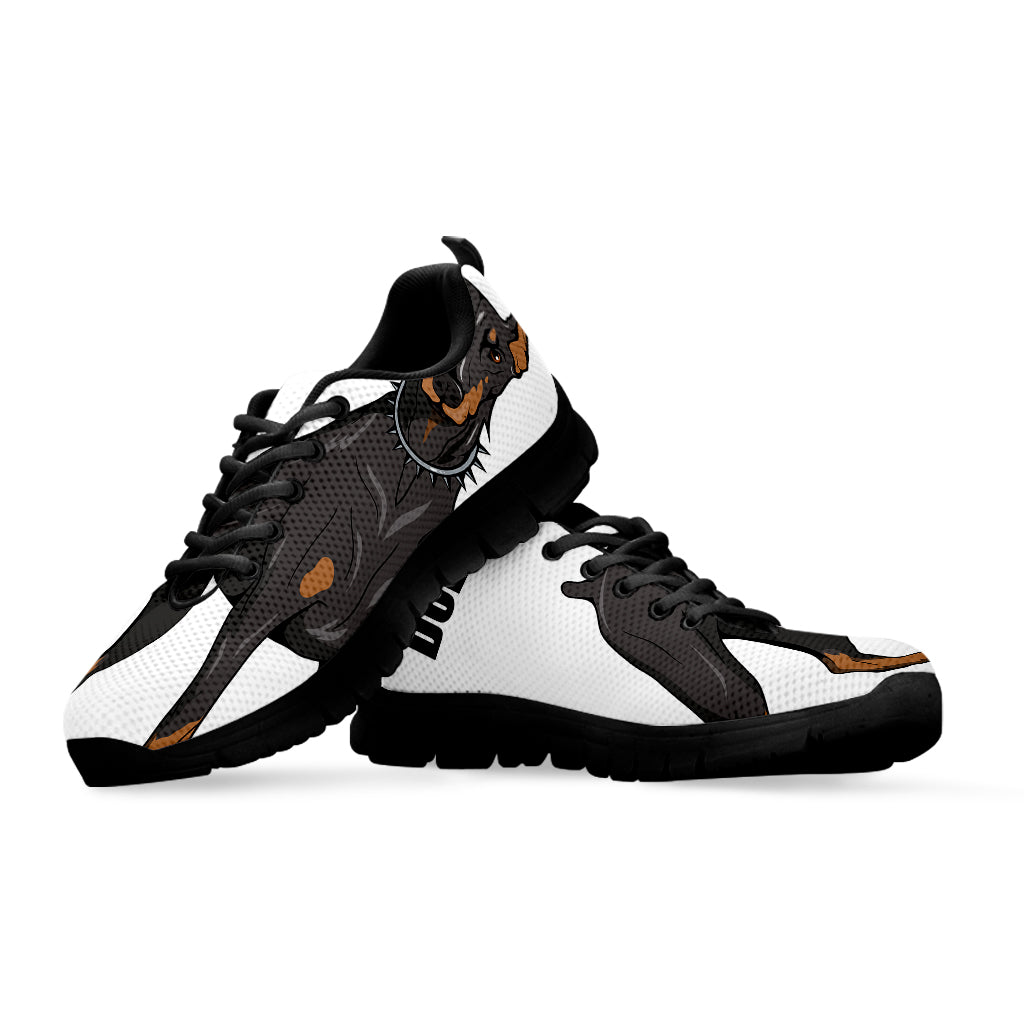 Doberman Pinscher Print Black Sneakers