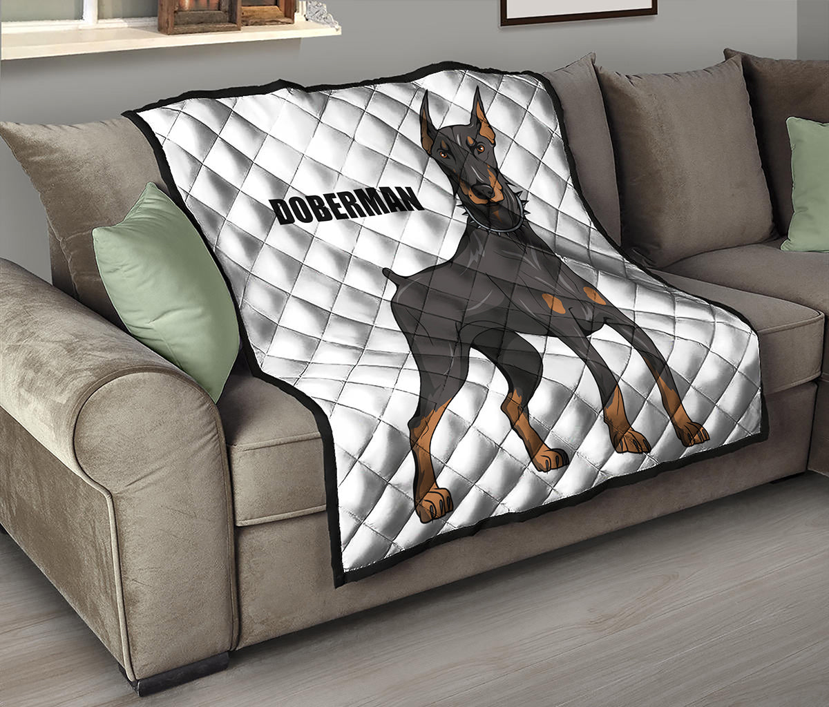 Doberman Pinscher Print Quilt