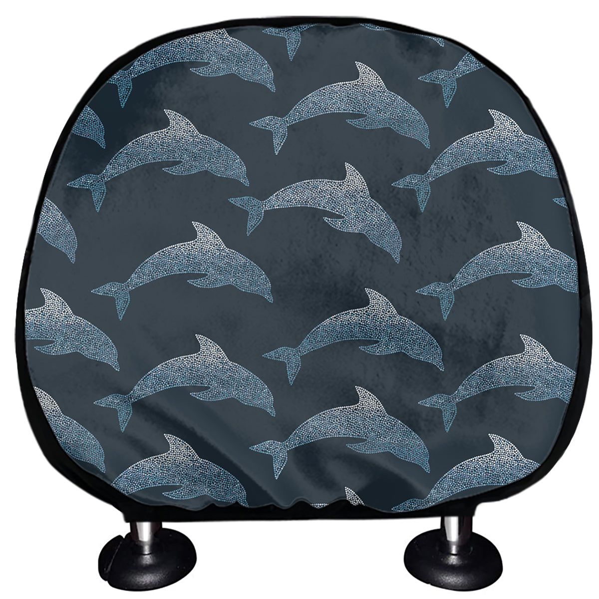 Dolphin Dot Pattern Print Car Headrest Covers