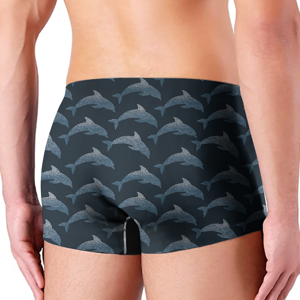 Dolphin Dot Pattern Print Men's Boxer Briefs