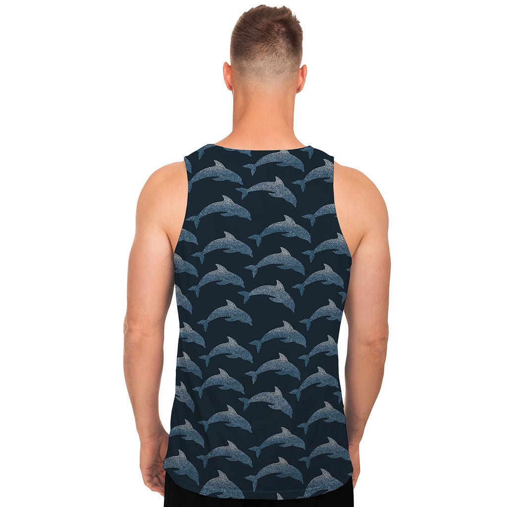 Dolphin Dot Pattern Print Men's Tank Top