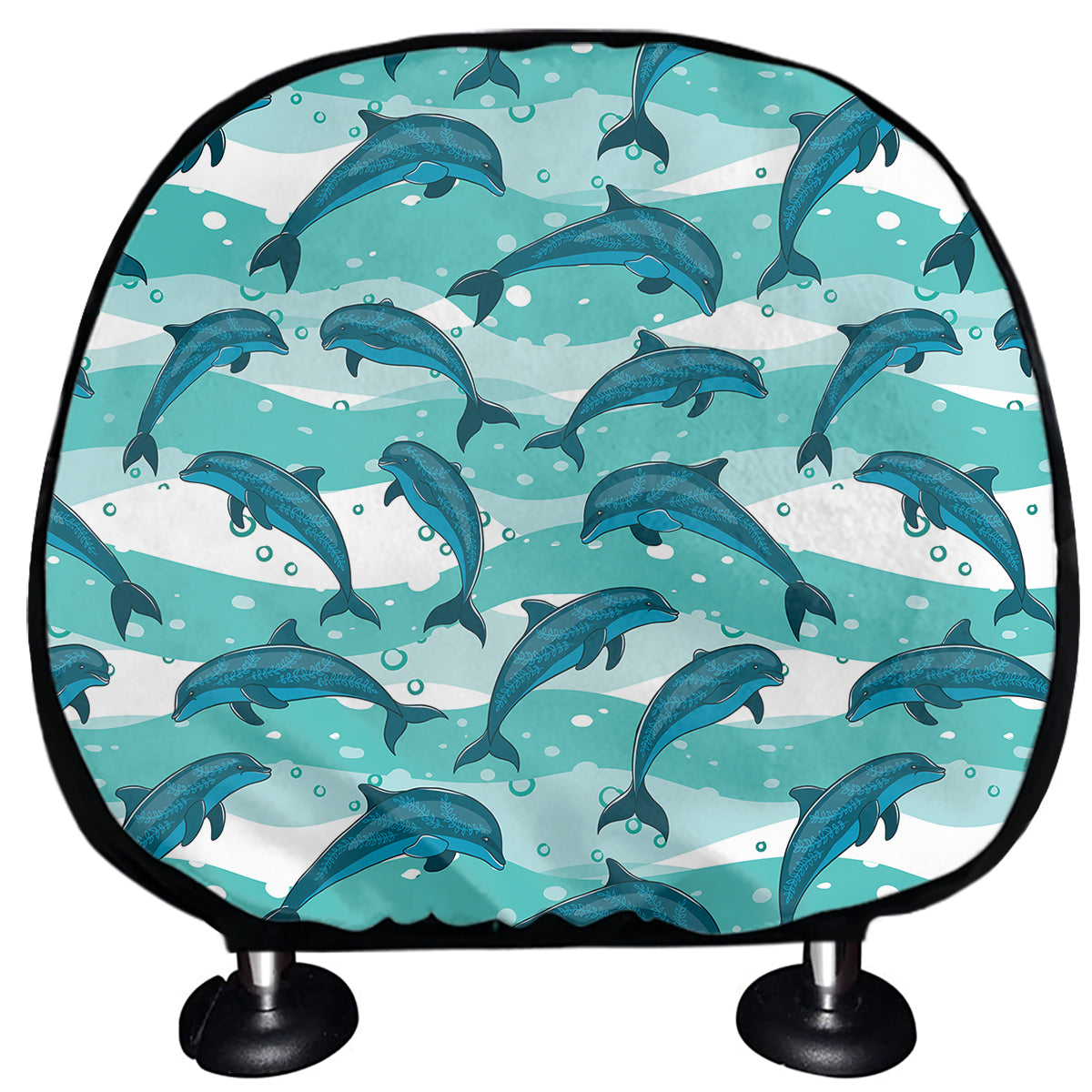 Dolphins In The Ocean Pattern Print Car Headrest Covers