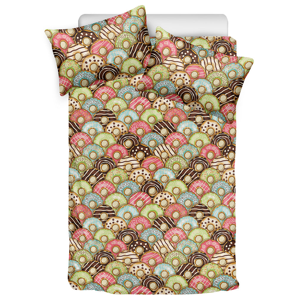 Donuts Pattern Print Duvet Cover Bedding Set