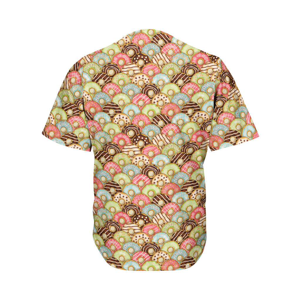 Donuts Pattern Print Men's Baseball Jersey