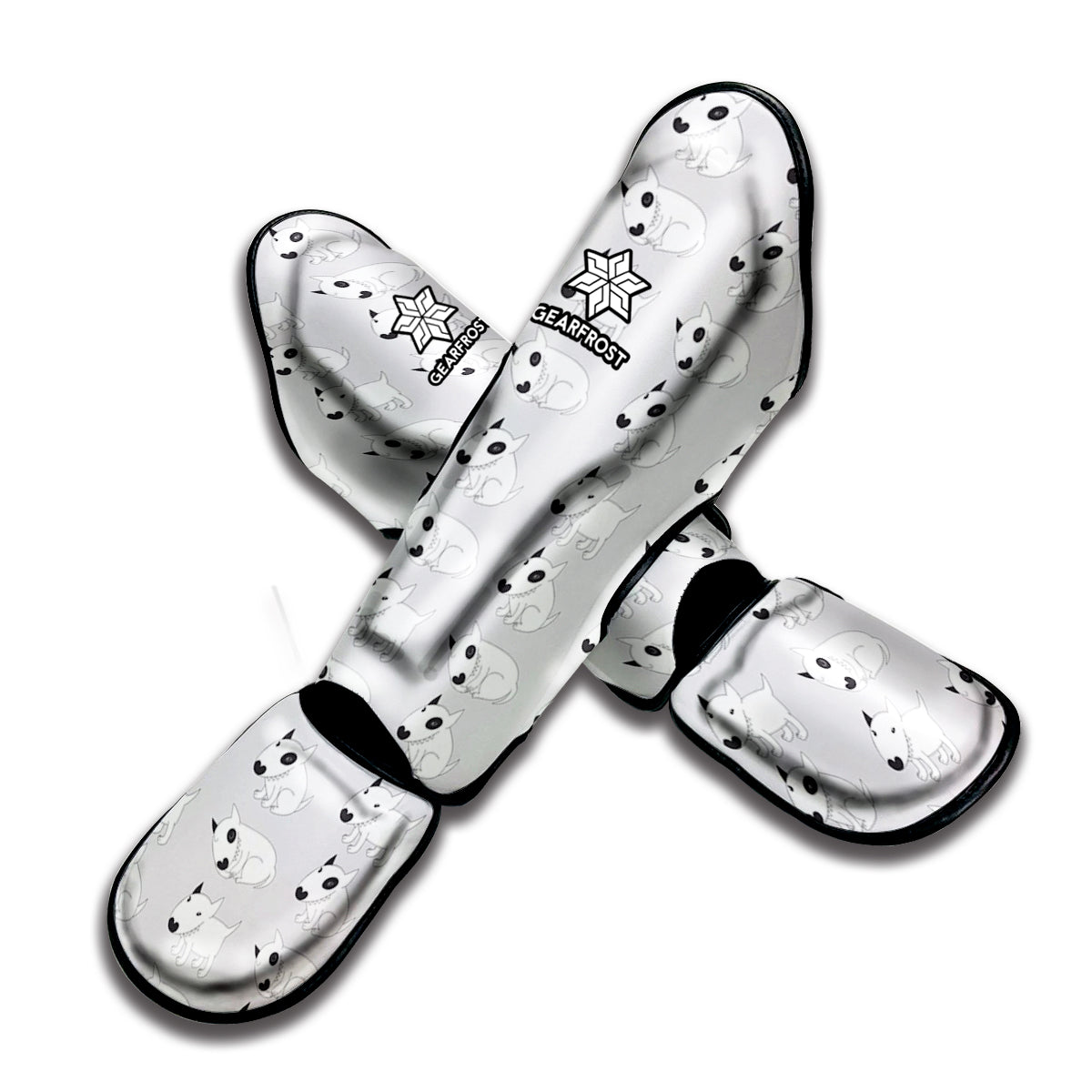 Doodle Bull Terrier Pattern Print Muay Thai Shin Guard