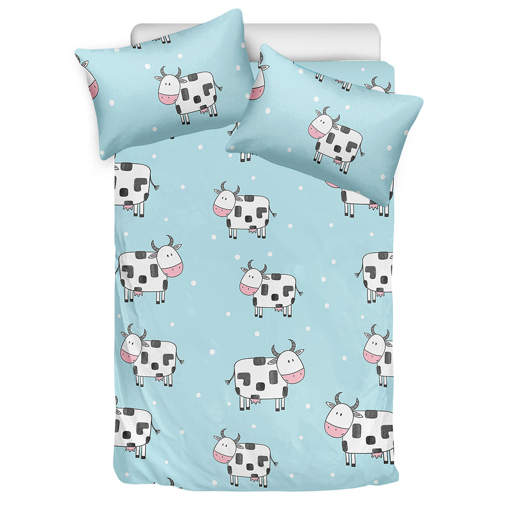 Doodle Cow Pattern Print Duvet Cover Bedding Set