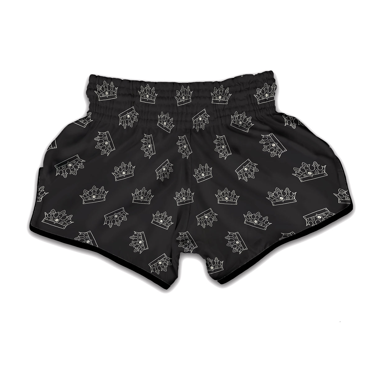 Doodle Crown Pattern Print Muay Thai Boxing Shorts