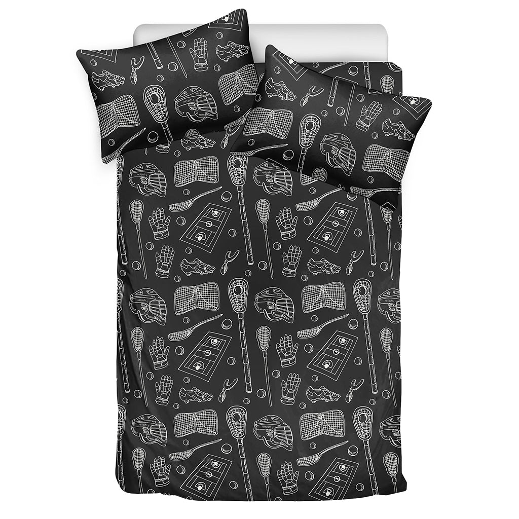 Doodle Lacrosse Pattern Print Duvet Cover Bedding Set
