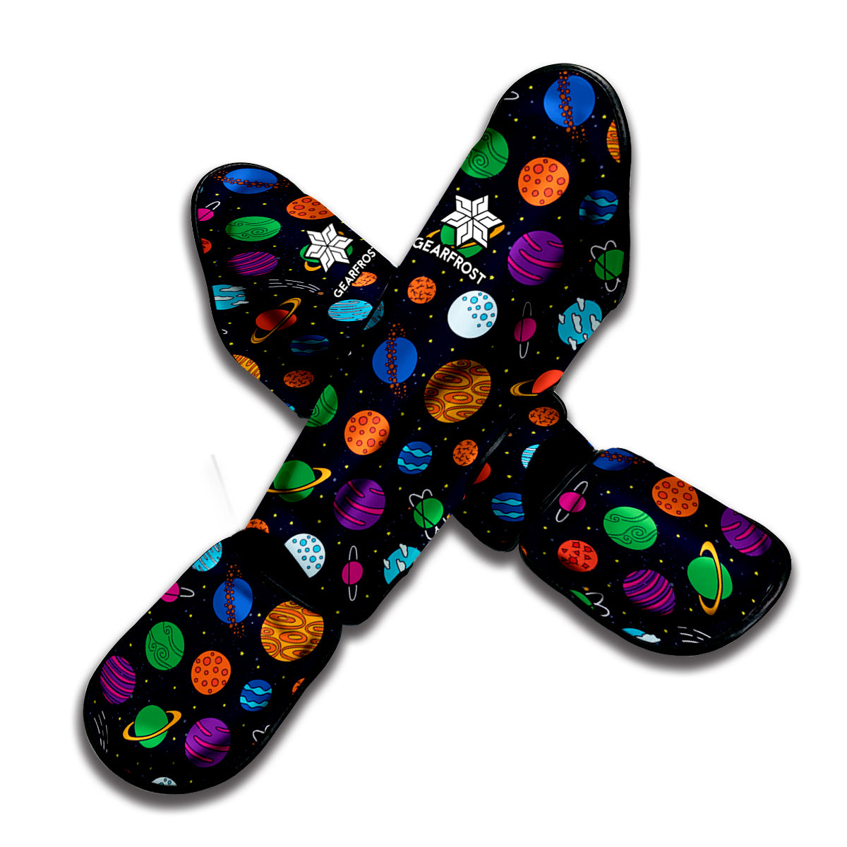 Doodle Planets Pattern Print Muay Thai Shin Guard